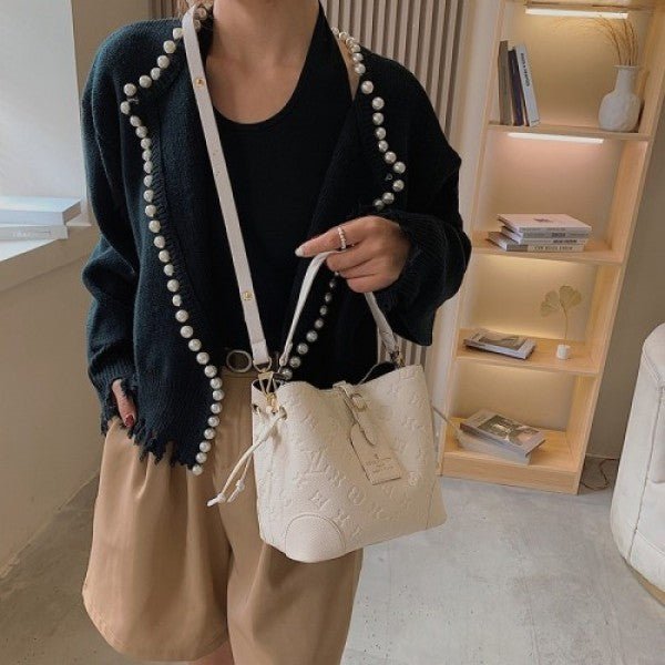 Branded Lv Bucket Bag Premium White Leather (bj) - Image 2