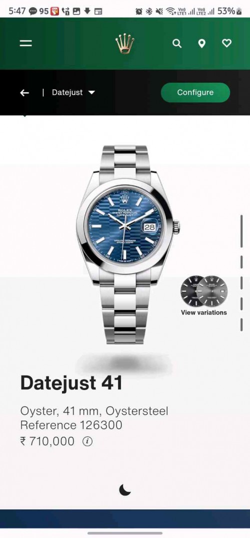 rolex_date just silver blue Motif