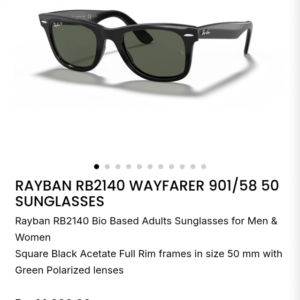 RAYBAN 2140 BLACK SHINNY SHOWROOM TOP SELLING MODEL 429
