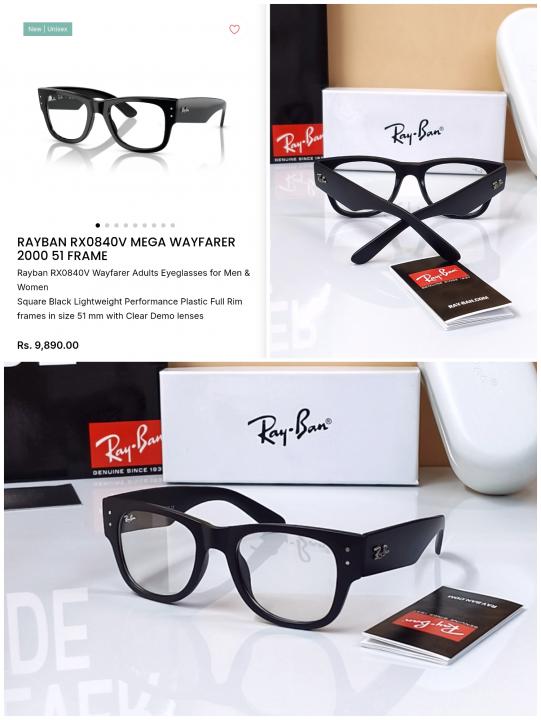 RAYBAN 0840 BLACK MEGA WAYFARER EXCLUSIVE SHOWROOM SUPERHIT MODEL 417
