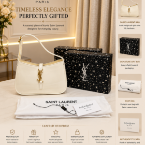 YSL SAINT LAURENT SHOULDER BAG WHITE SLEEK LEATHER PREMIUM WITH OG BOX