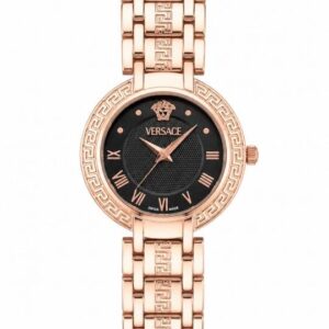 Versace Greca Bracelet Rose Gold Black Dial